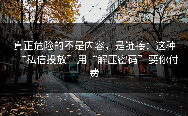 真正危险的不是内容，是链接：这种“私信投放”用“解压密码”要你付费