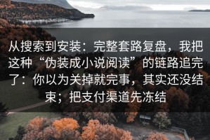 从搜索到安装：完整套路复盘，我把这种“伪装成小说阅读”的链路追完了：你以为关掉就完事，其实还没结束；把支付渠道先冻结