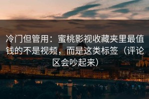 冷门但管用：蜜桃影视收藏夹里最值钱的不是视频，而是这类标签（评论区会吵起来）