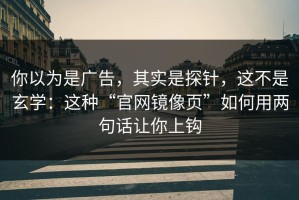 你以为是广告，其实是探针，这不是玄学：这种“官网镜像页”如何用两句话让你上钩