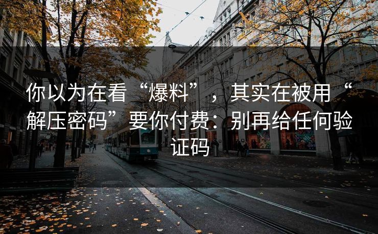 你以为在看“爆料”，其实在被用“解压密码”要你付费：别再给任何验证码